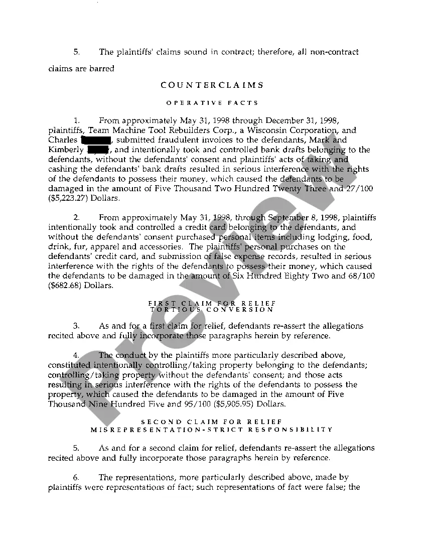 Get A02 Answer And Counterclaims Preview A02 Answer And Counterclaims