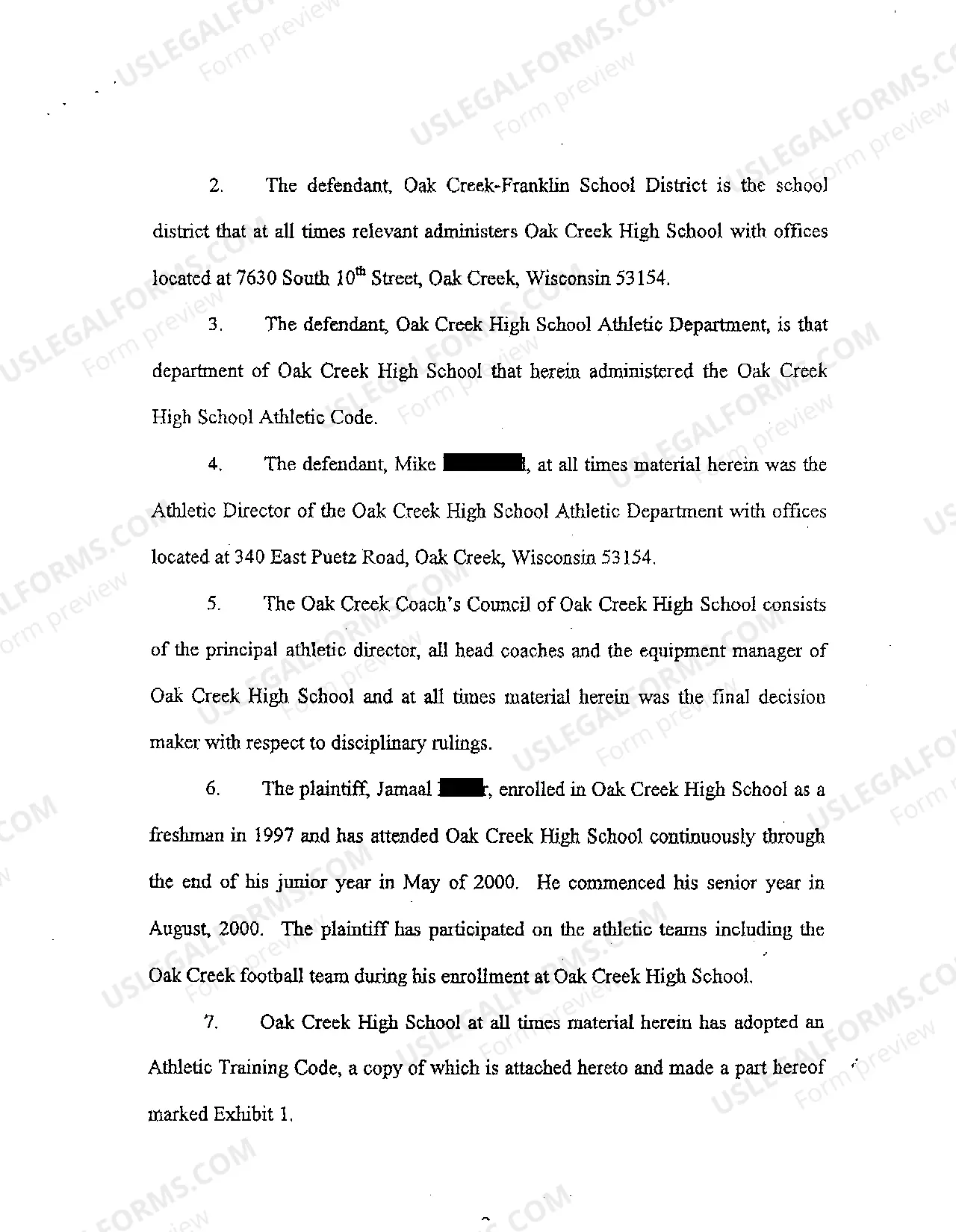 Preview A02 Complaint regarding Wrongful Suspension from High School