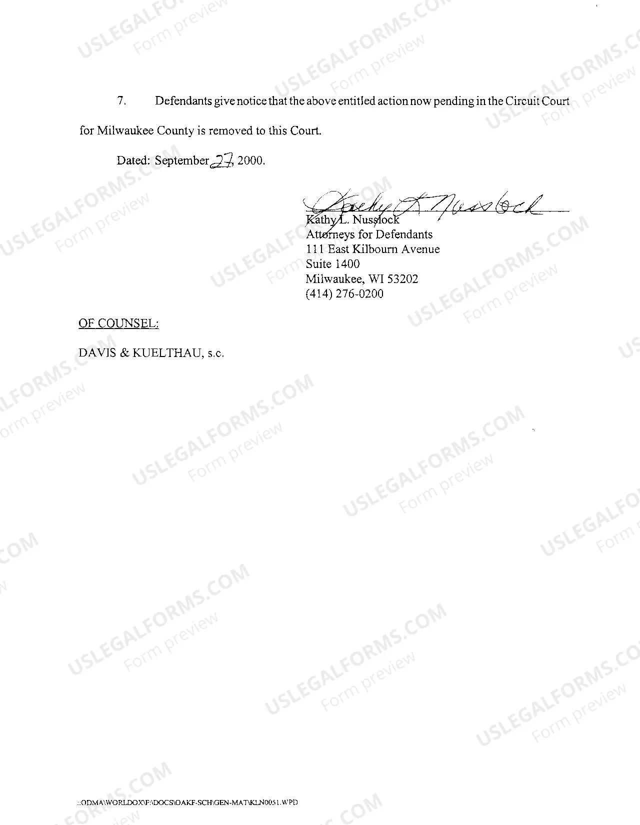 Preview A12 Notice Of Removal