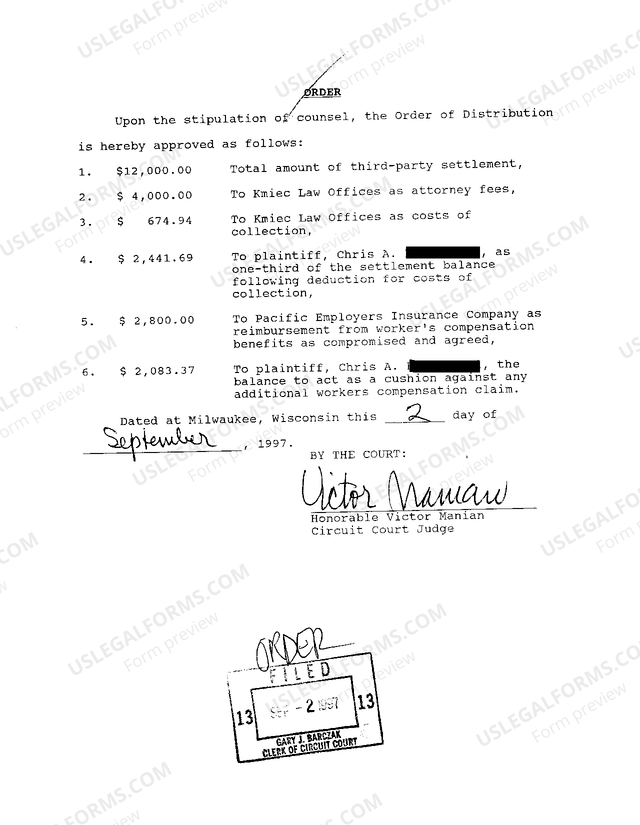 Wisconsin Stipulation And Order For Dismissal | US Legal Forms