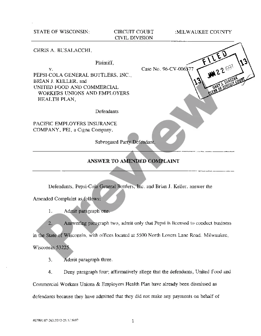 Preview A04 Answer To Amended Complaint