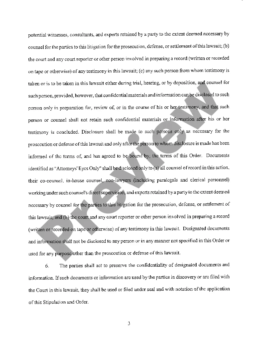 Preview A05 Stipulation And Order Protecting Confidential Information