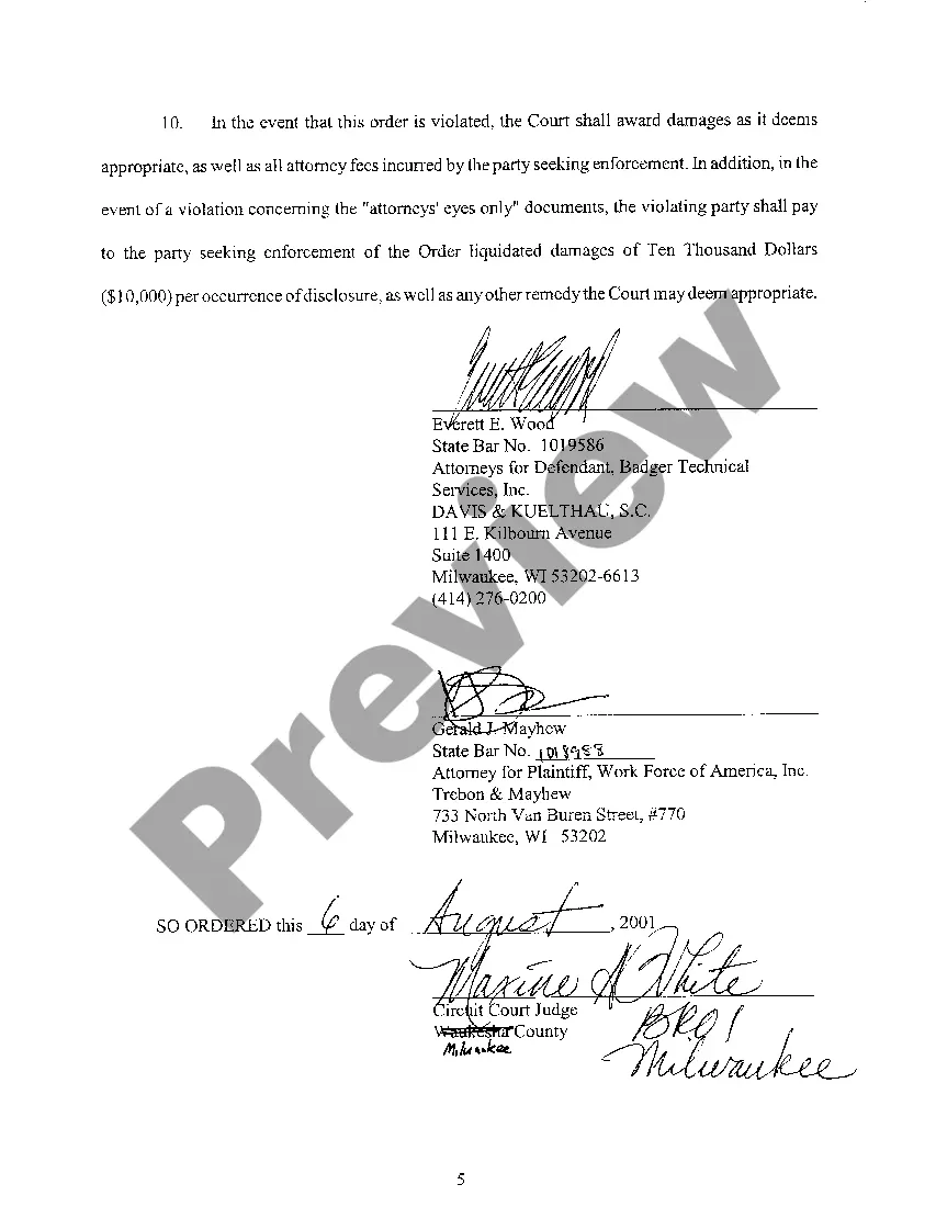 Preview A05 Stipulation And Order Protecting Confidential Information