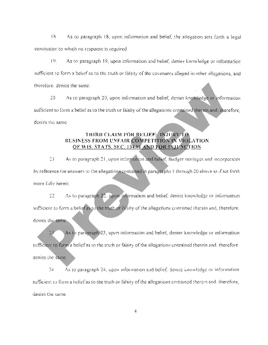 Preview A04 Answer And Affirmative Defenses