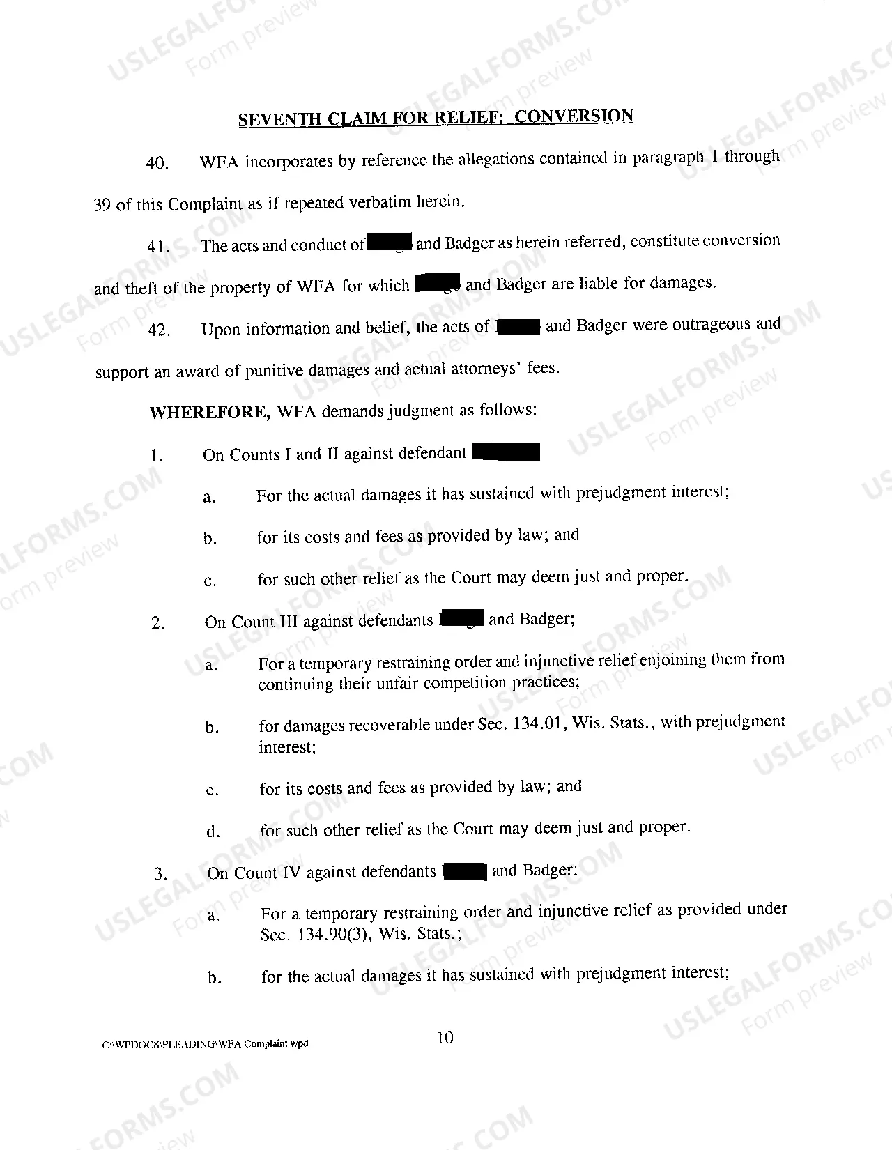 Preview A02 Complaint Against Employee and New Employer for Breach of Employment Agreement Noncompete and Confidentiality Clauses