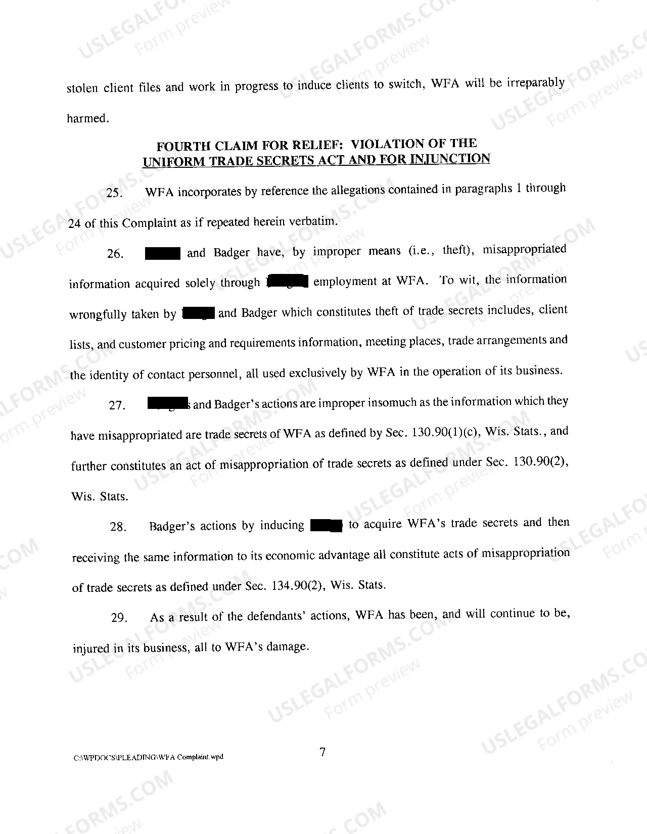 Preview A02 Complaint Against Employee and New Employer for Breach of Employment Agreement Noncompete and Confidentiality Clauses