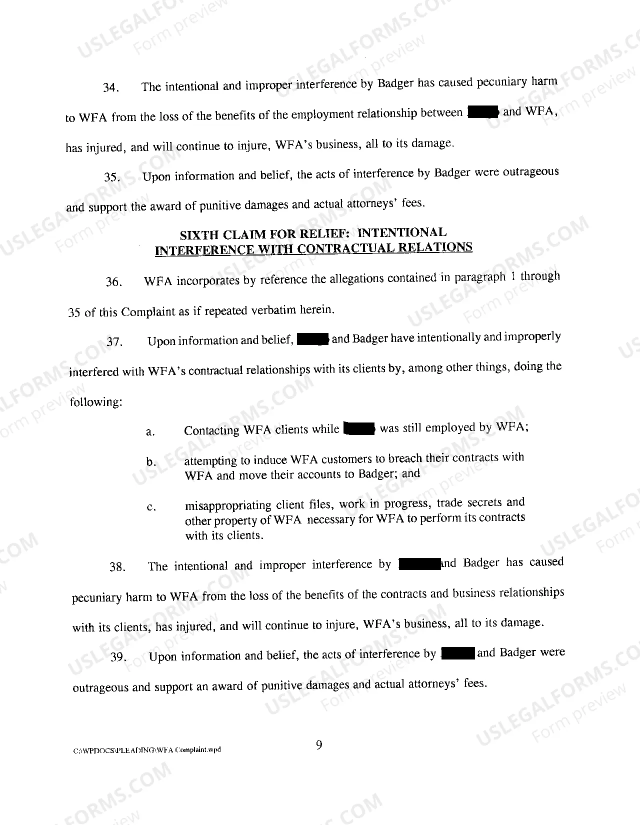 Preview A02 Complaint Against Employee and New Employer for Breach of Employment Agreement Noncompete and Confidentiality Clauses