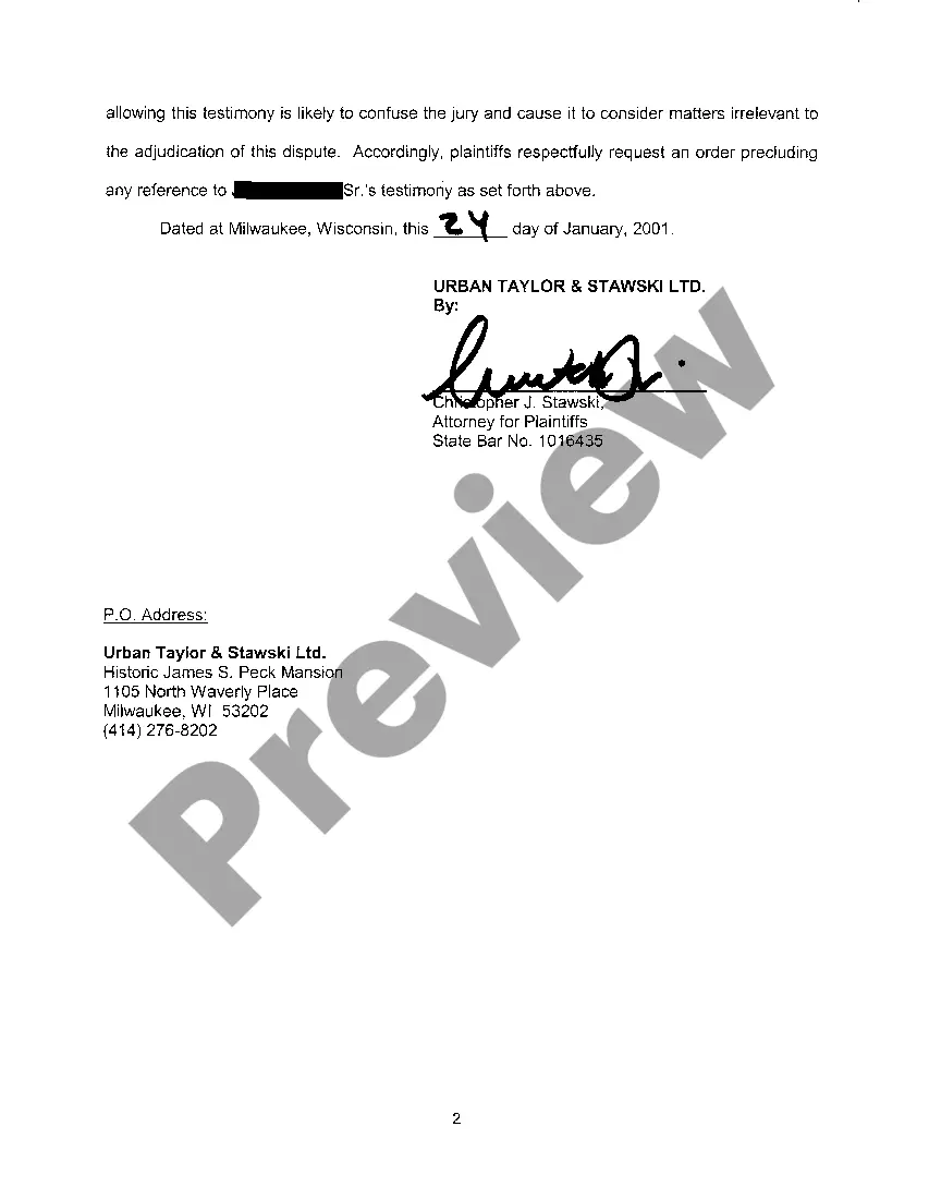 Preview A05 Plaintiffs' Motion In Limine