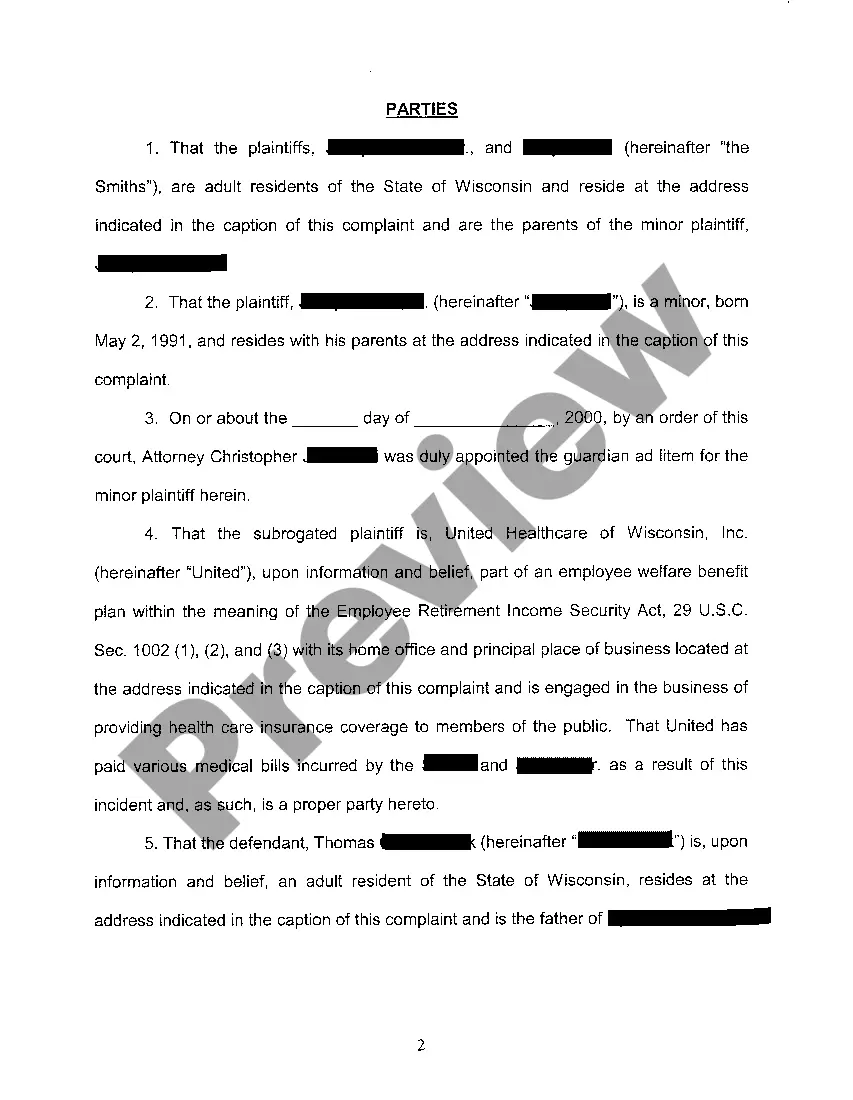 Preview A01 Complaint regarding Injuries Sustained in Touch Football Game