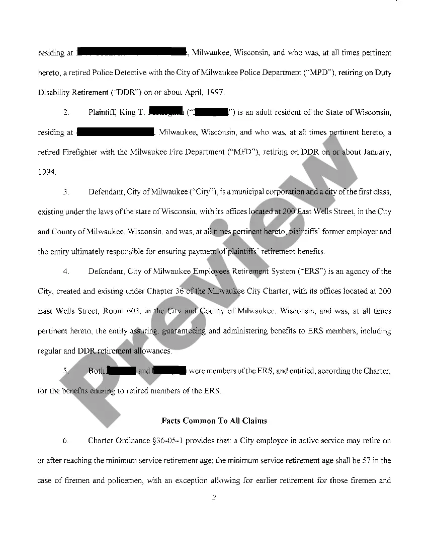 Get A01 Complaint regarding Improper Calculations regarding Earnings Cap for Firefighter's Pension Preview A01 Complaint regarding Improper Calculations regarding Earnings Cap for Firefighter's Pension