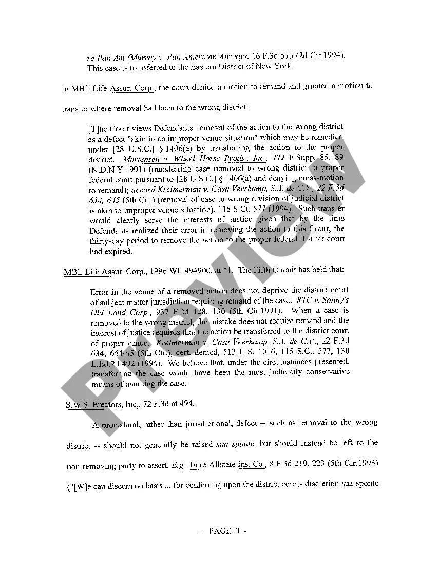 Preview A06 Motion For Reconsideration Of Order, In The Alternative, To Transfer Action With Supporting Authority