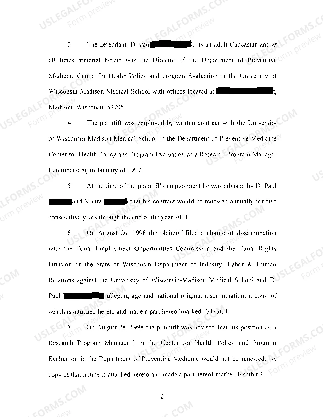 Preview A01 Complaint regarding Employment Discrimination Based Upon National Origin and Retaliation