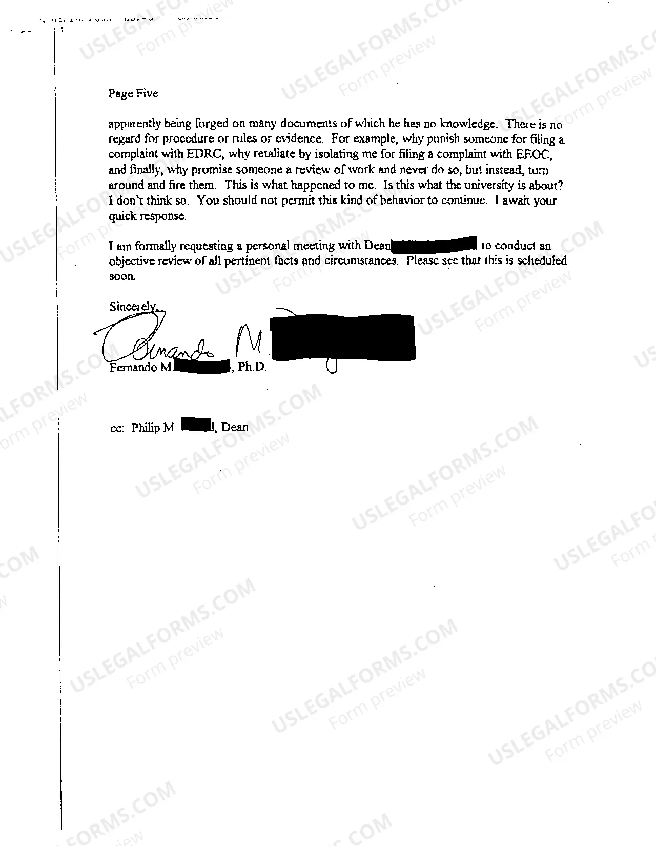 Preview A04 Exhibit 3 Letter from Plaintiff to Human Resources Dean