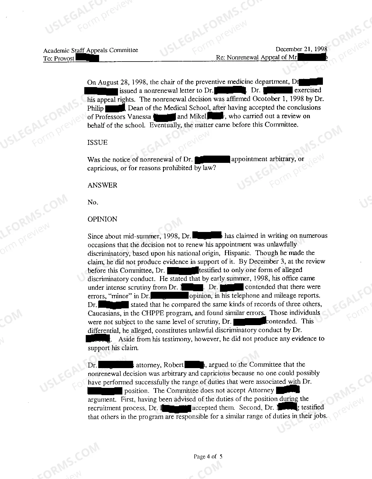 Preview A05 Exhibit 4 Findings of Appeal Committee