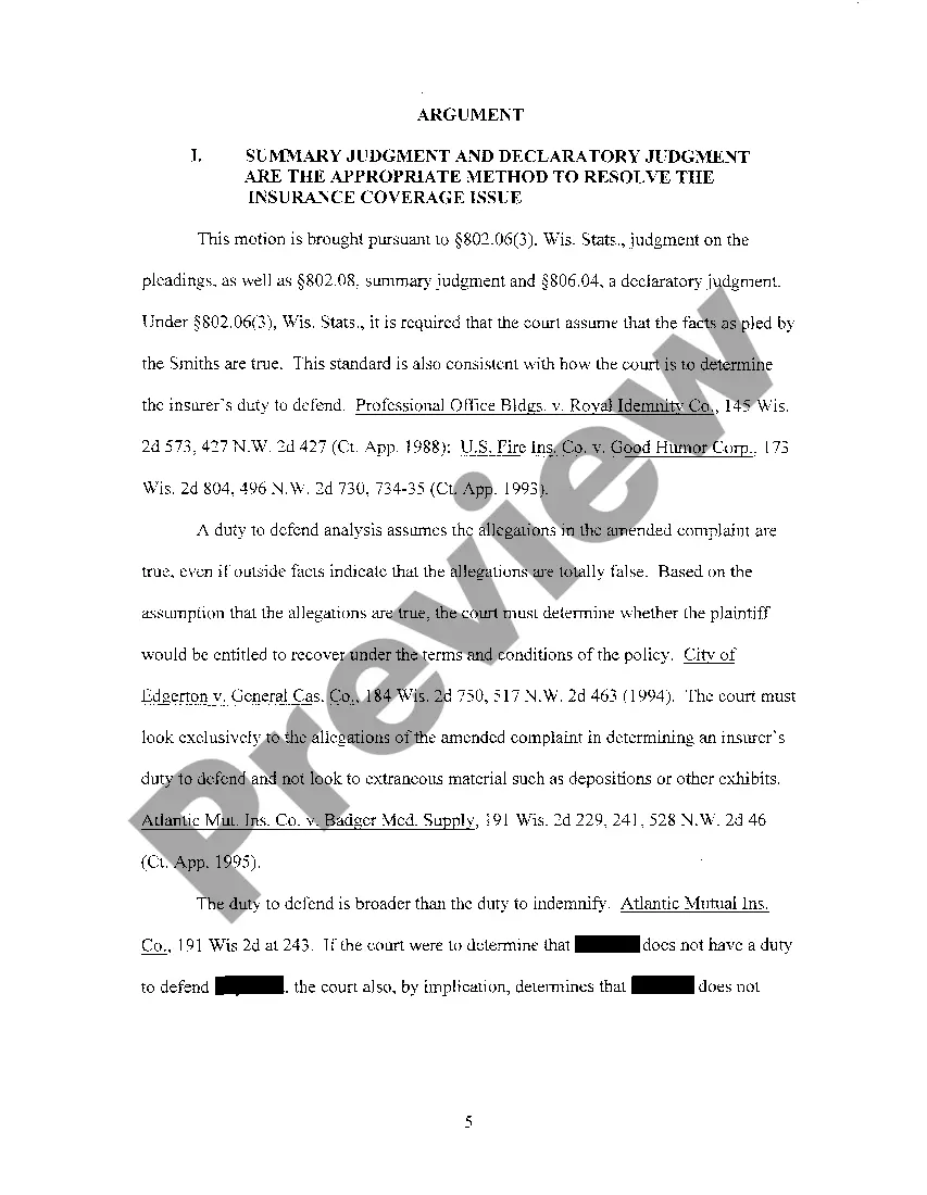 Preview A09 Brief In Support Of Motion For Summary And Declaratory Judgment