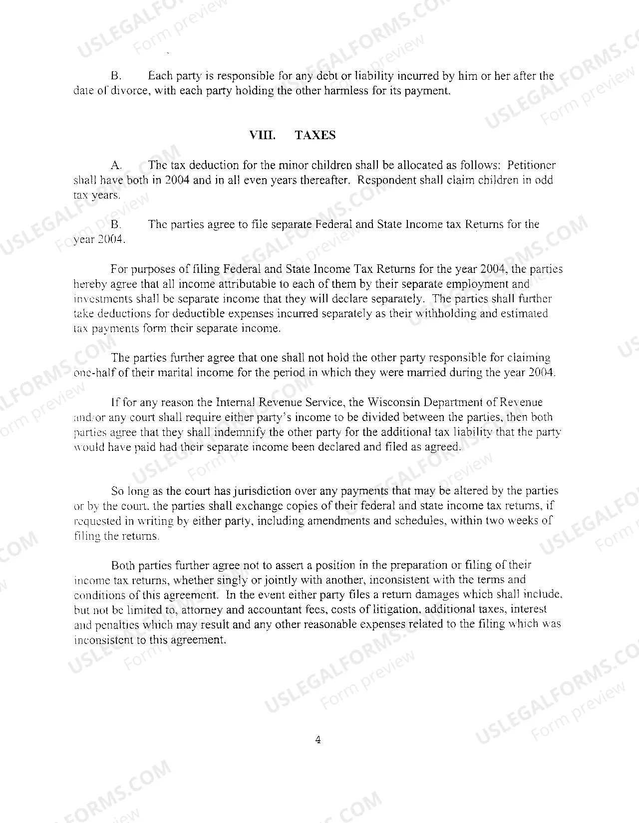 Preview A01 Marital Settlement Agreement