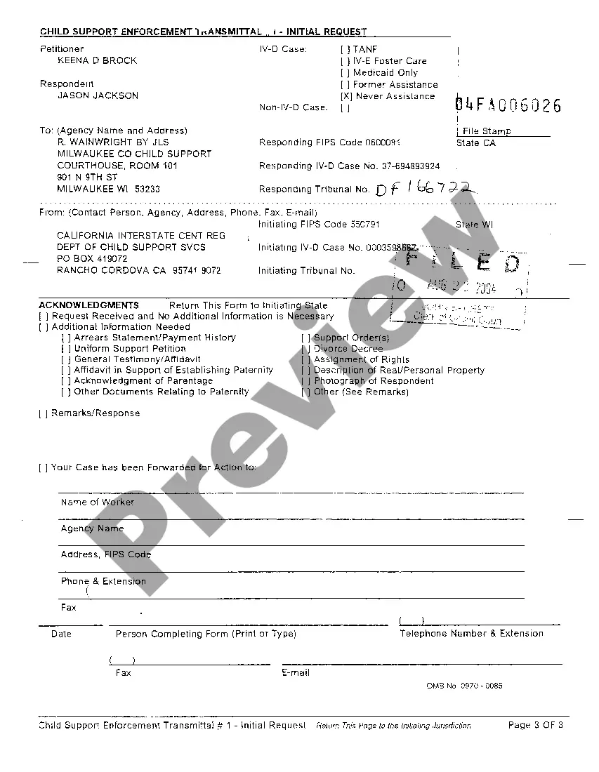 Preview A01 Child Support Enforcement