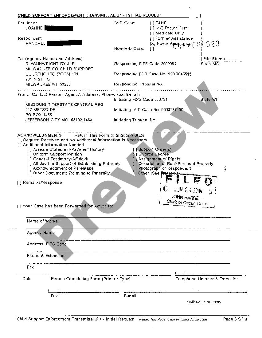 Preview A01 Child Support Enforcement