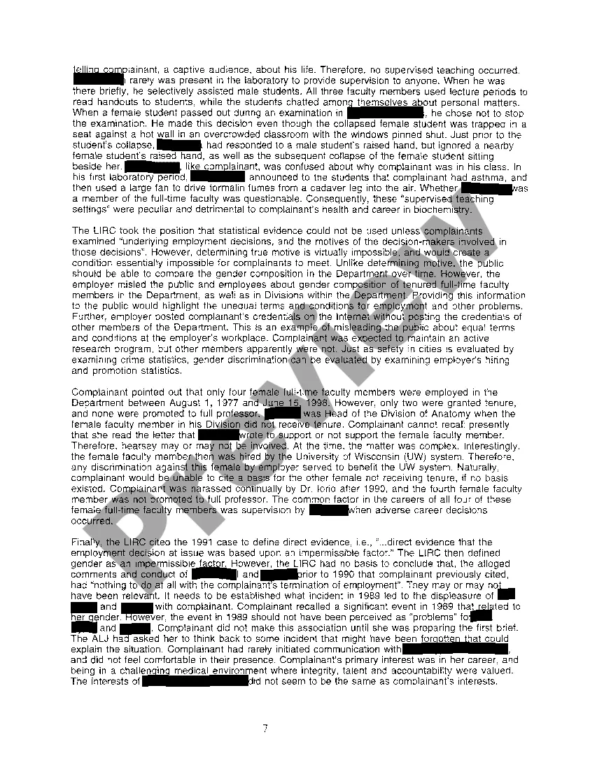Preview A03 Petition For Review of Administrative Decision regarding allegations of sex discrimination by University