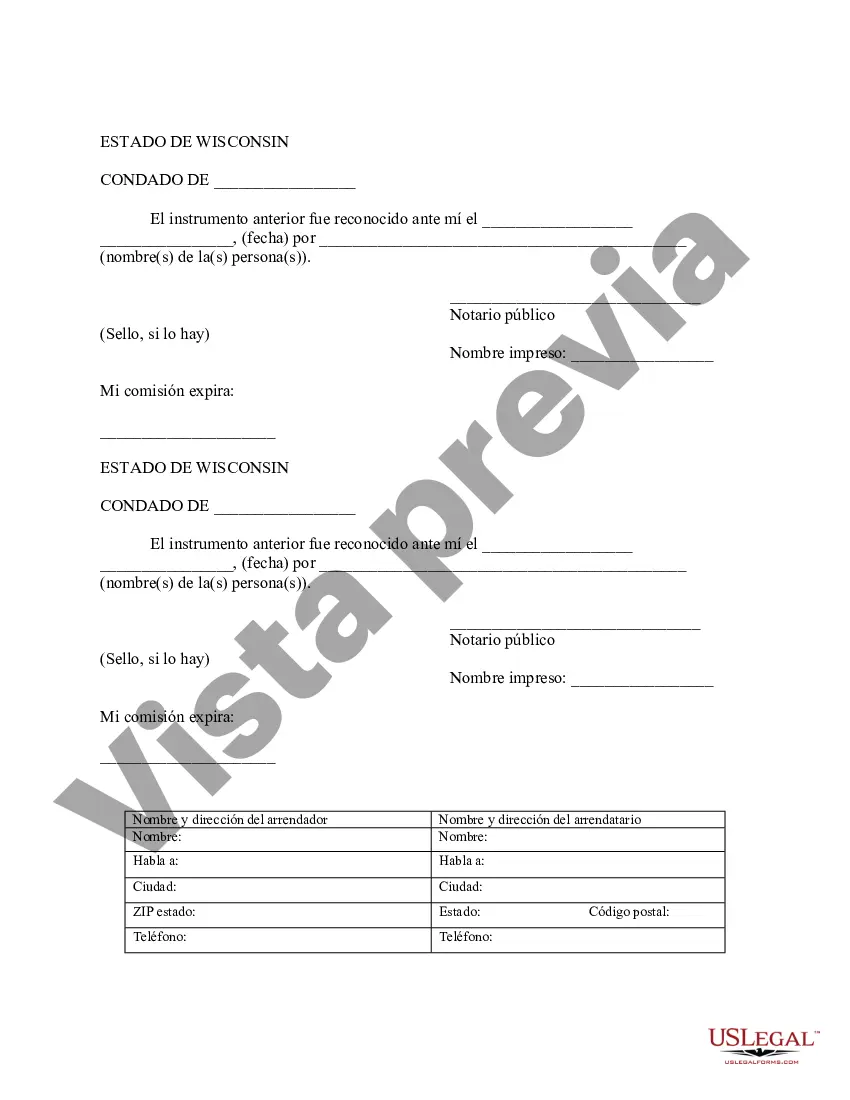 Preview Aviso de Arrendamiento para Grabación