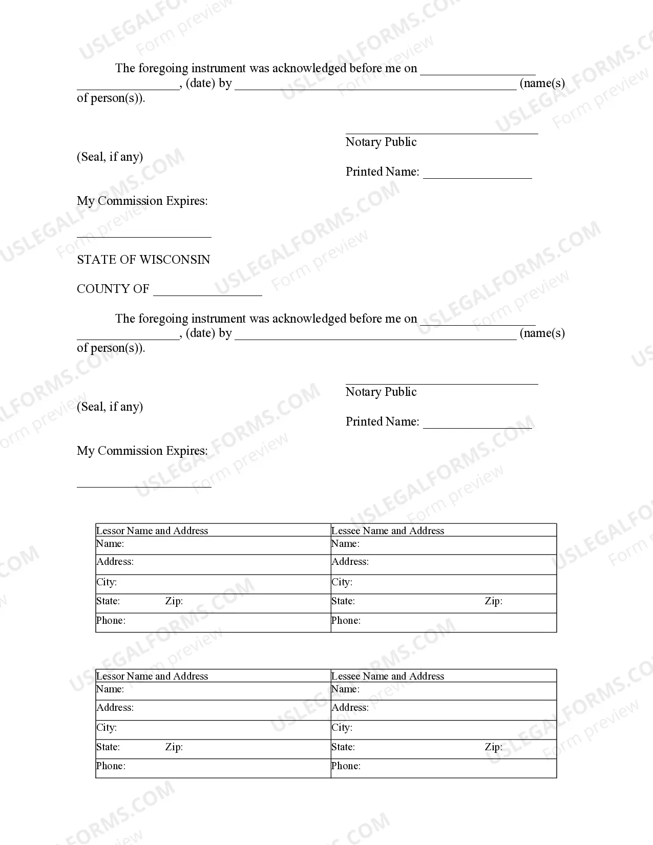 Preview Notice of Lease for Recording