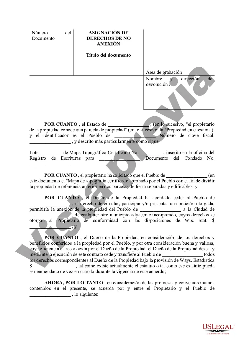 Preview Cesión de derechos de no anexión