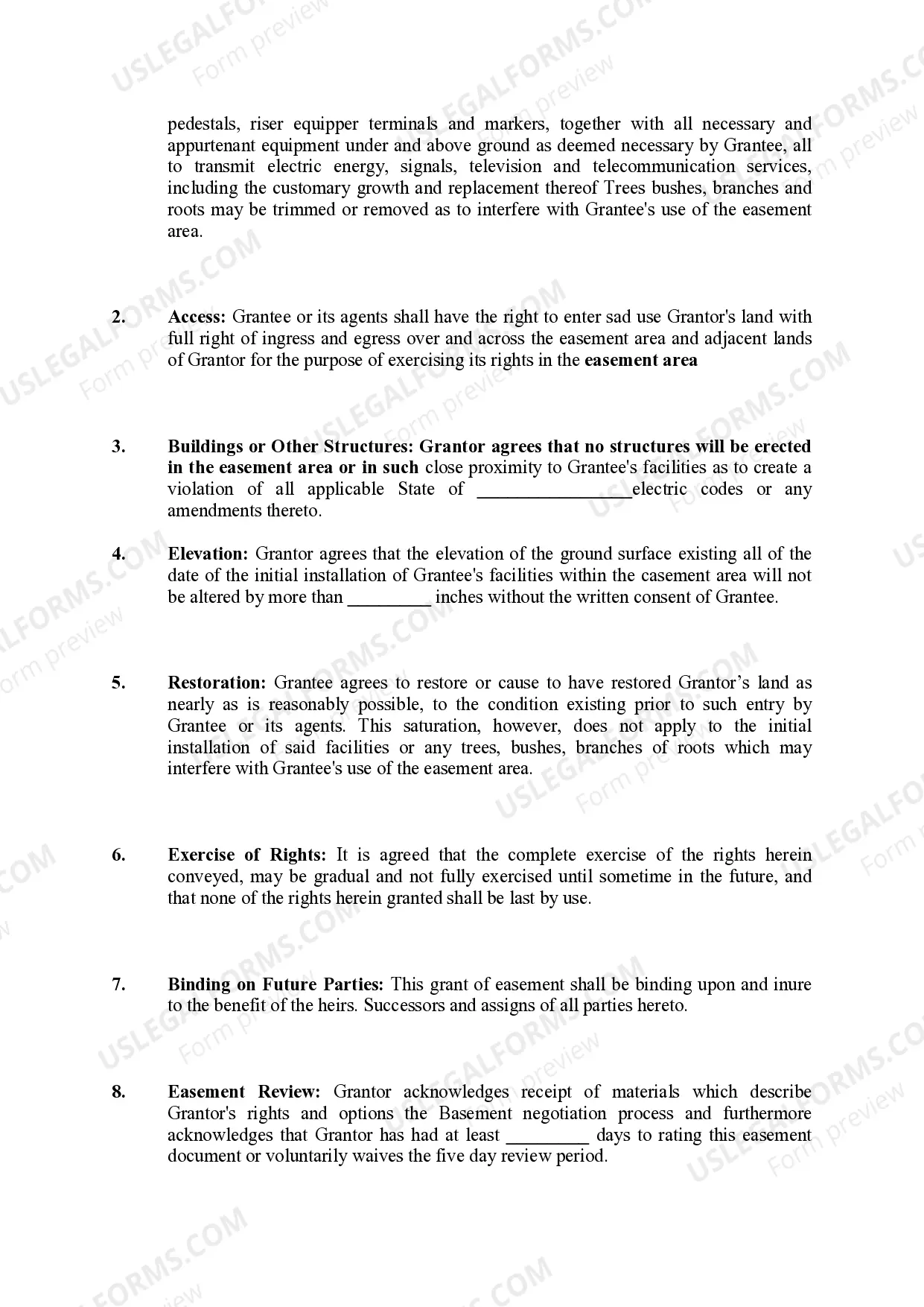 Preview Distribution Easement Underground