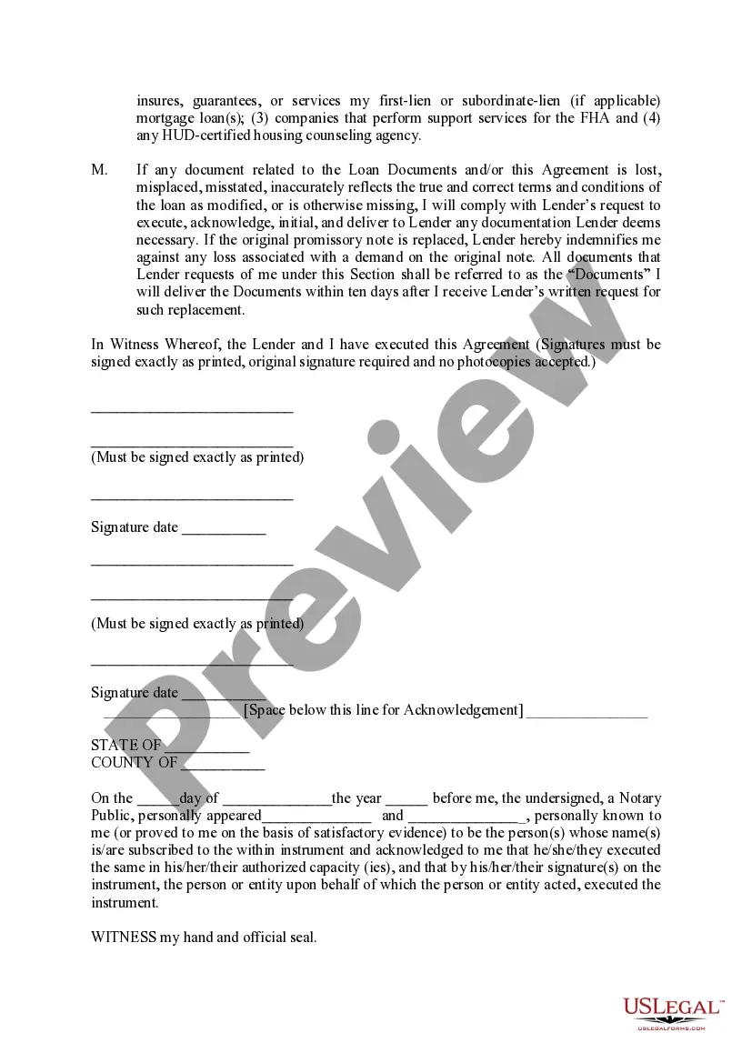 Preview Loan Modification Agreement