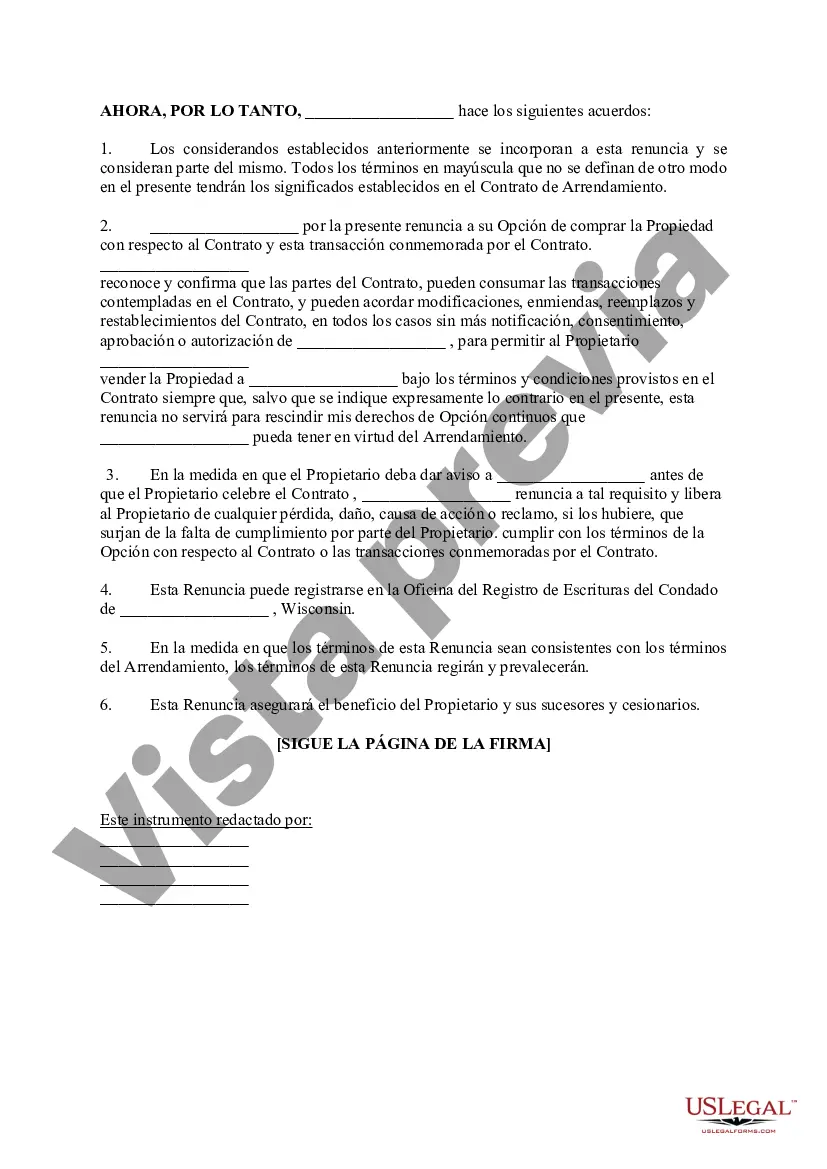 Preview Renuncia a la Opción de Compra
