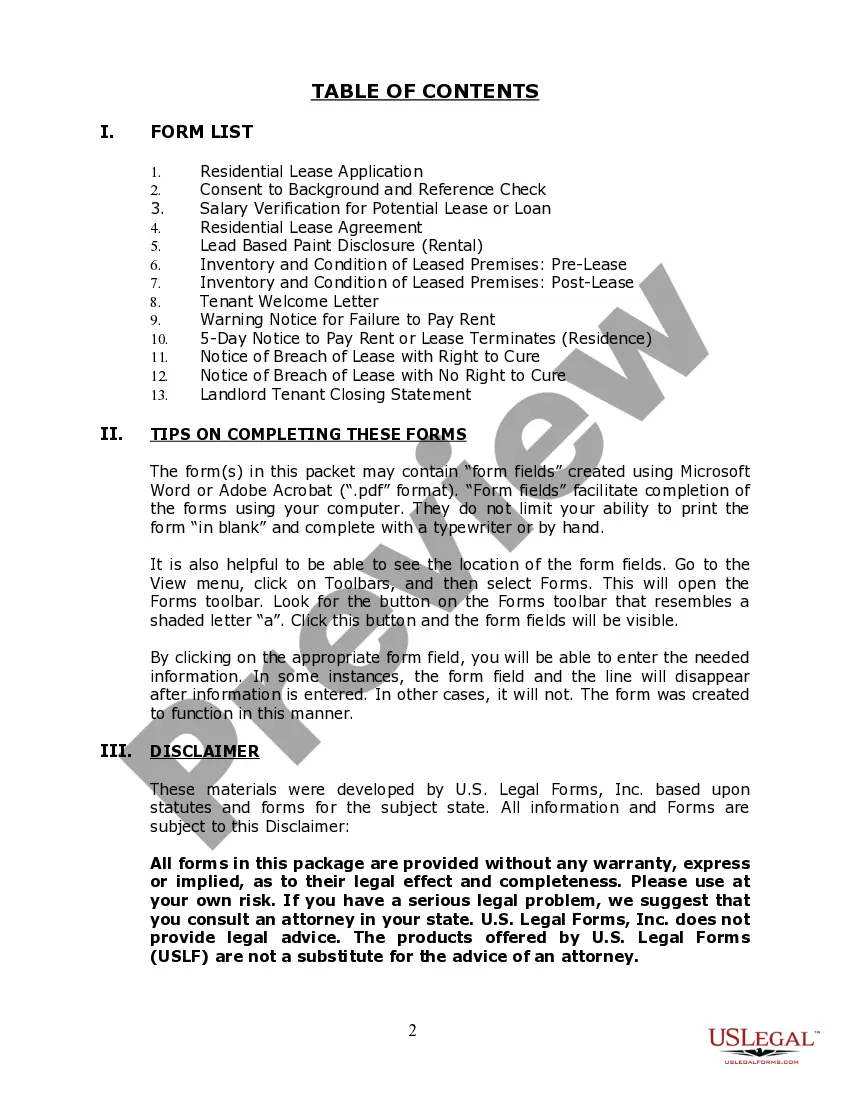 Preview Wisconsin Residential Landlord Tenant Rental Lease Forms and Agreements Package