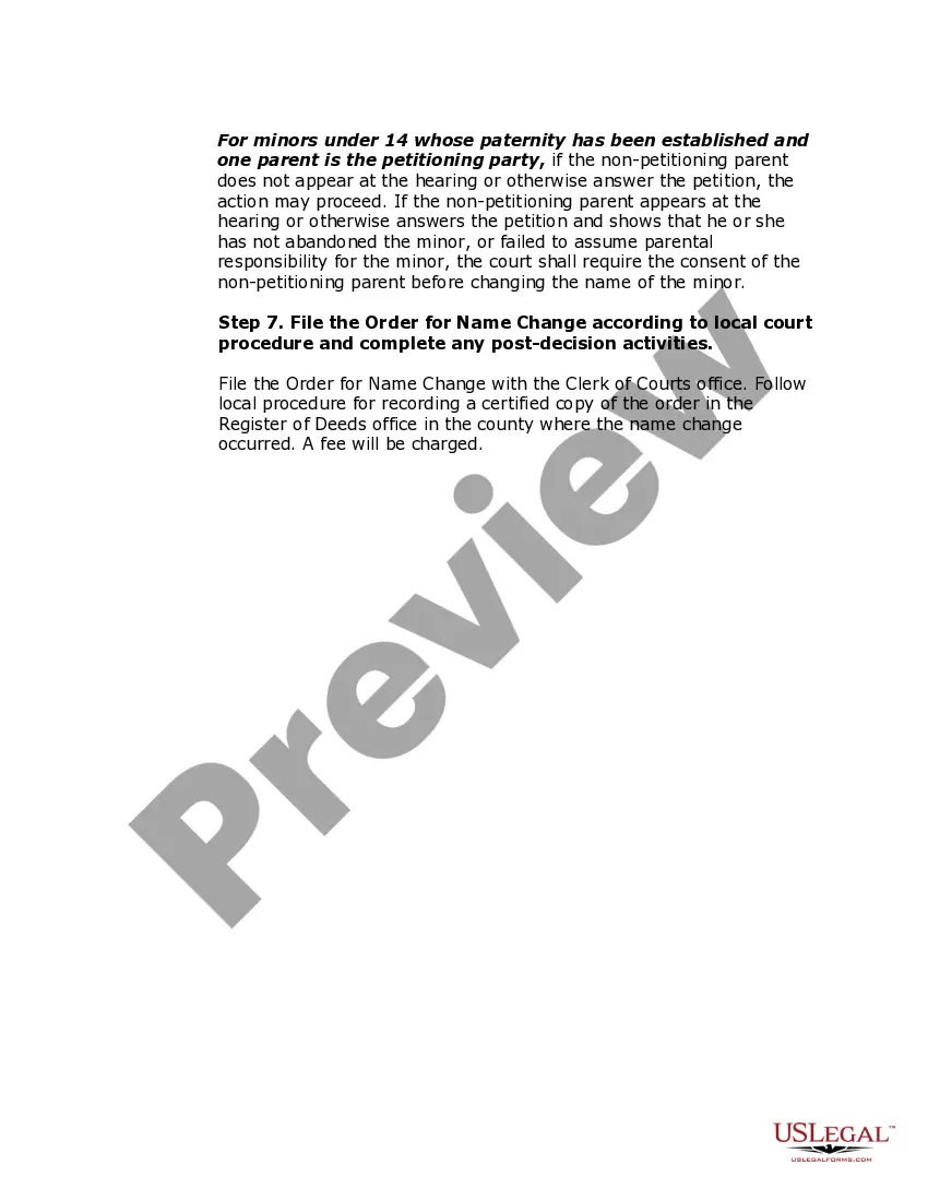 Preview Wisconsin Name Change Instructions and Forms Package for a Minor