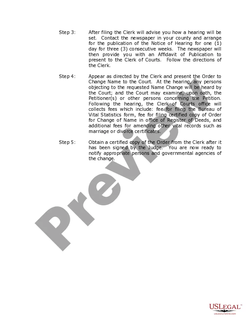 Preview Wisconsin Name Change Instructions and Forms Package for a Family