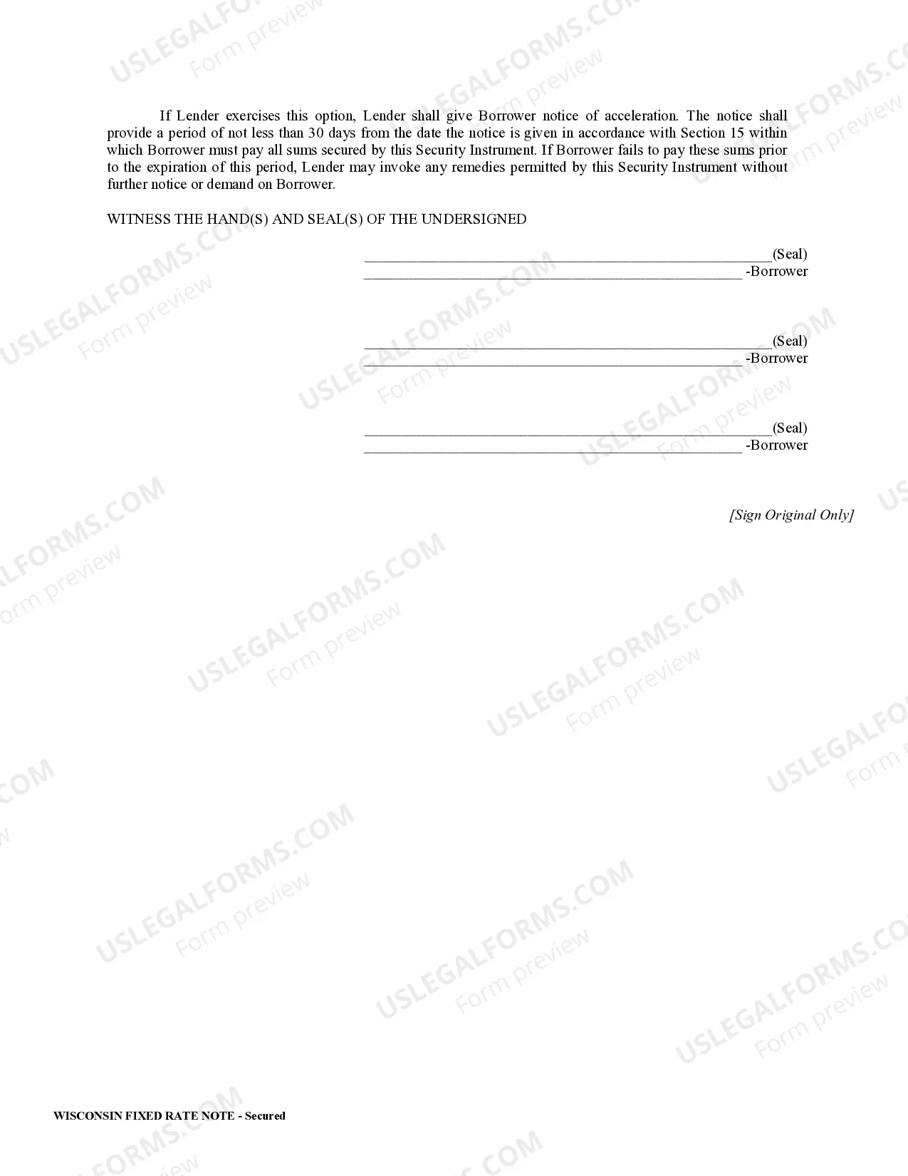 Preview Wisconsin Secured Promissory Note