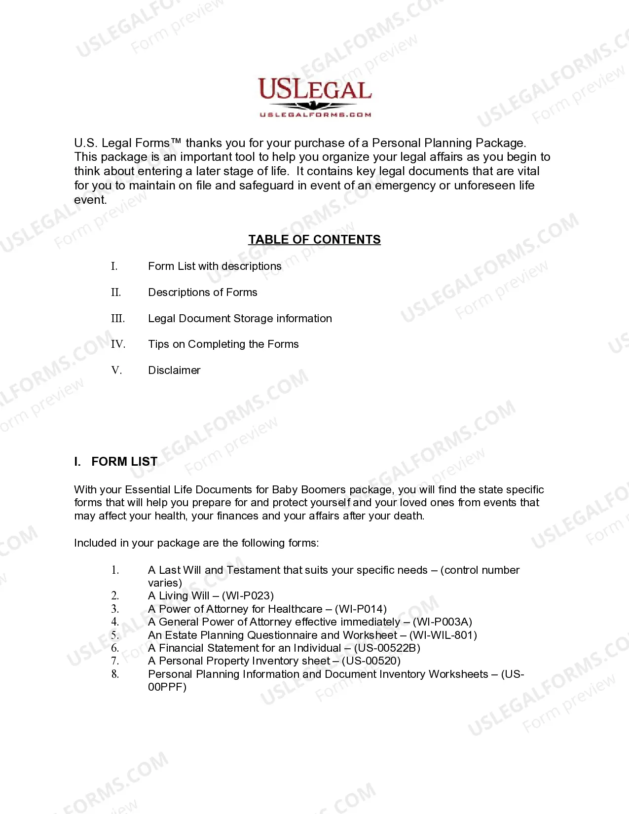 Preview Wisconsin Essential Legal Life Documents for Baby Boomers