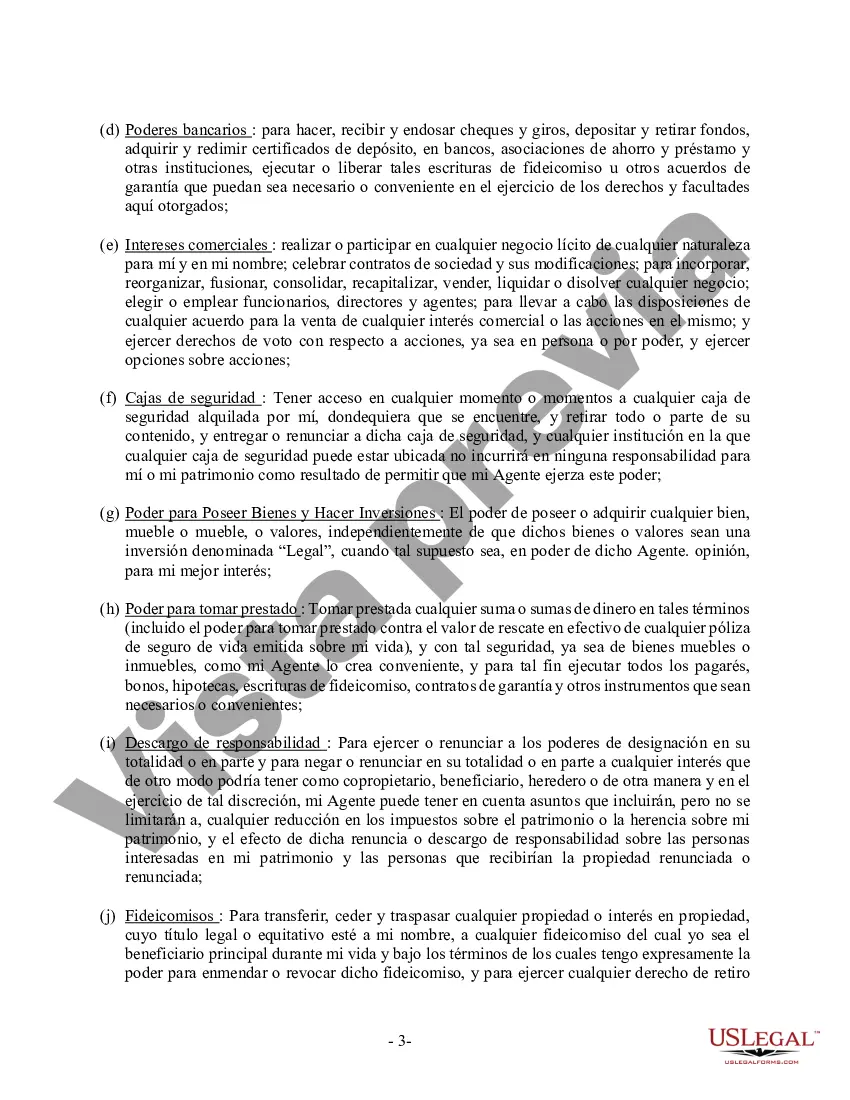 Preview Poder General Duradero para Bienes y Finanzas o Financiero Efectivo Inmediatamente