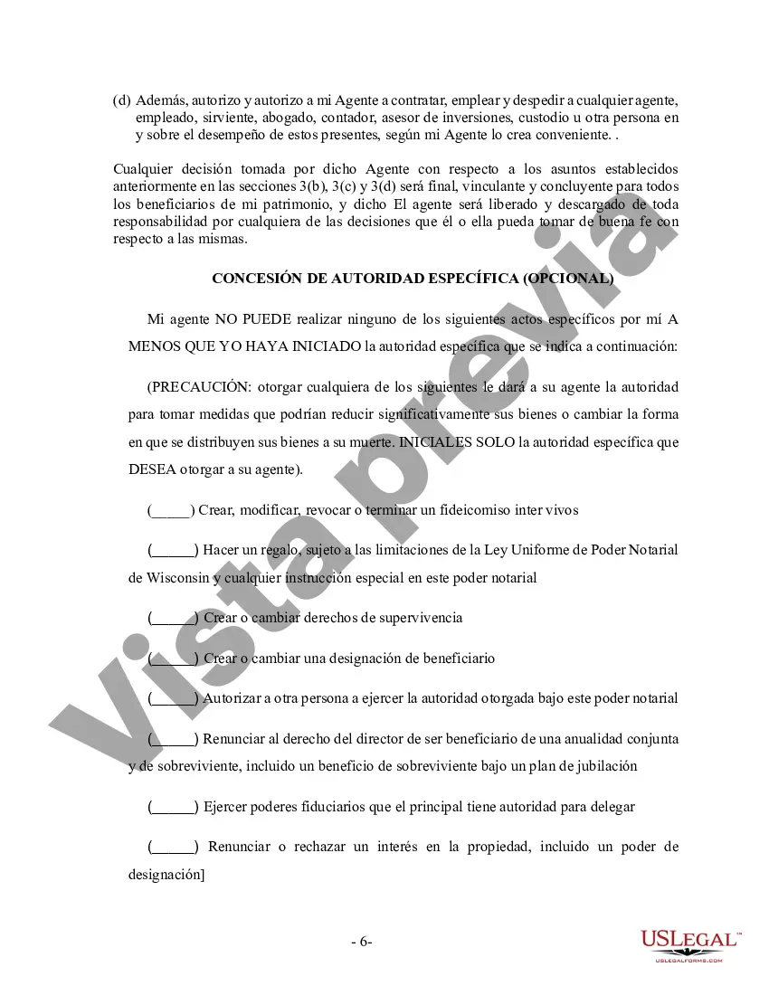 Preview Poder General Duradero para Bienes y Finanzas o Financiero Efectivo Inmediatamente