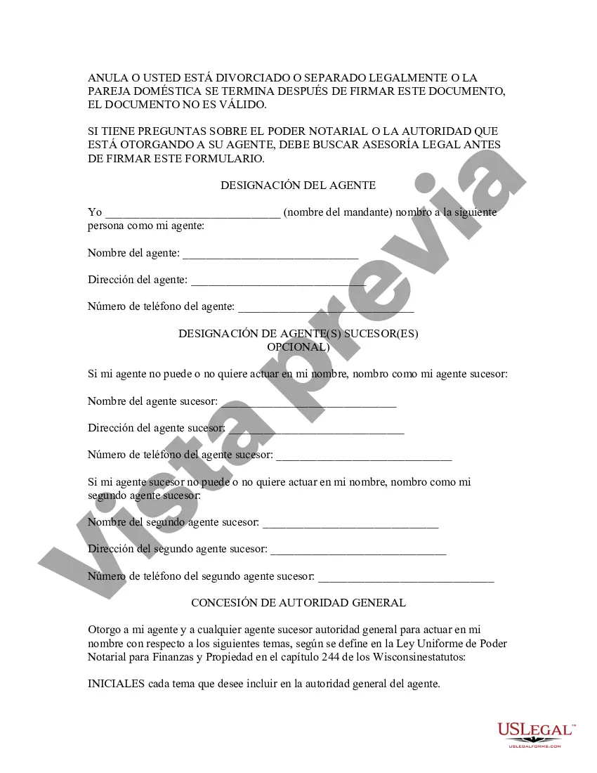 Preview Poder General Estatutario con Disposiciones Duraderas - Poder Básico para Finanzas y Bienes