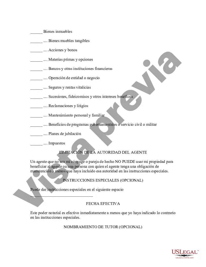 Preview Poder General Estatutario con Disposiciones Duraderas - Poder Básico para Finanzas y Bienes