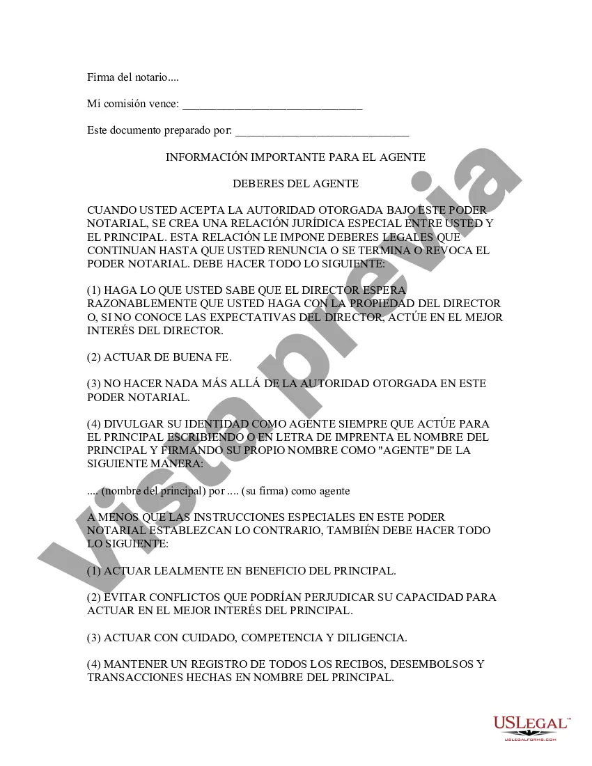 Preview Poder General Estatutario con Disposiciones Duraderas - Poder Básico para Finanzas y Bienes
