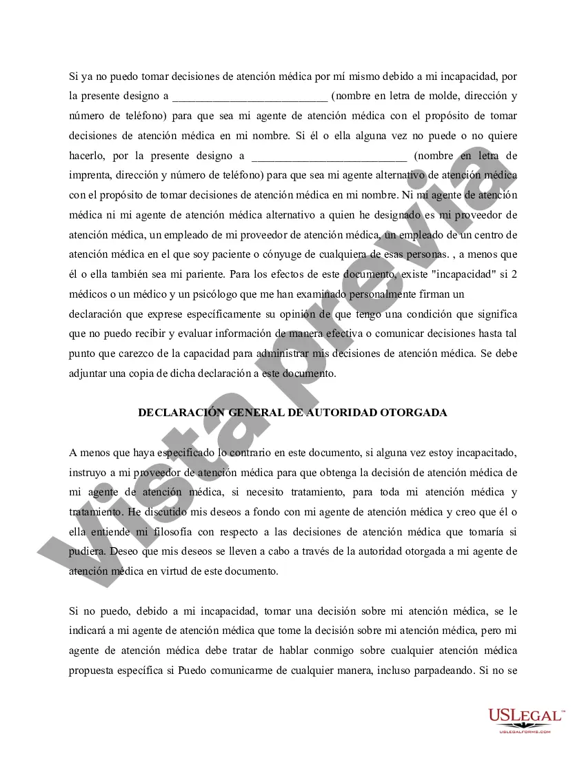 Preview Poder legal para el cuidado de la salud