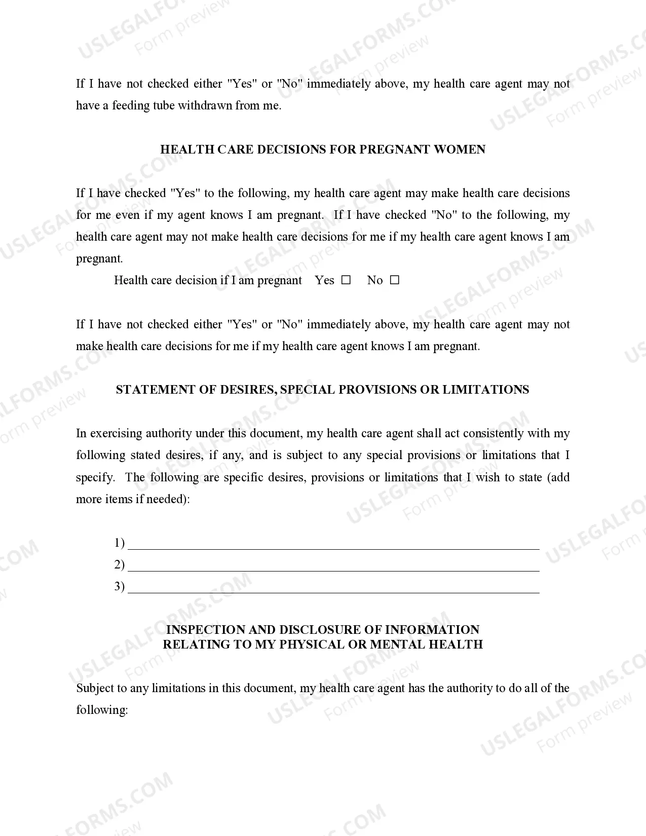 Preview Statutory Power of Attorney for Health Care