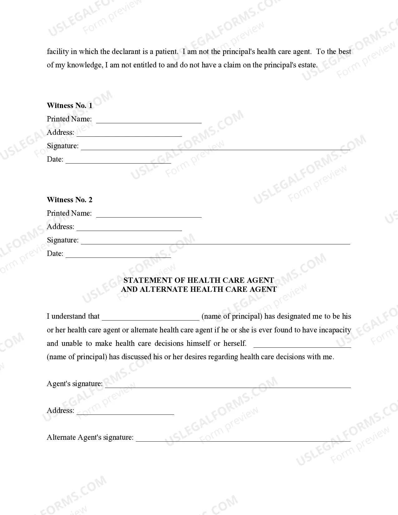 Preview Statutory Power of Attorney for Health Care