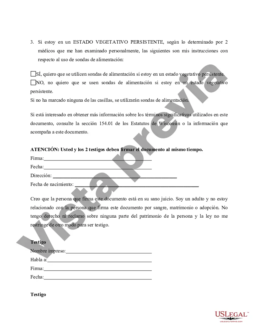 Preview Testamento en Vida Estatutario - Declaración a los Profesionales de la Salud