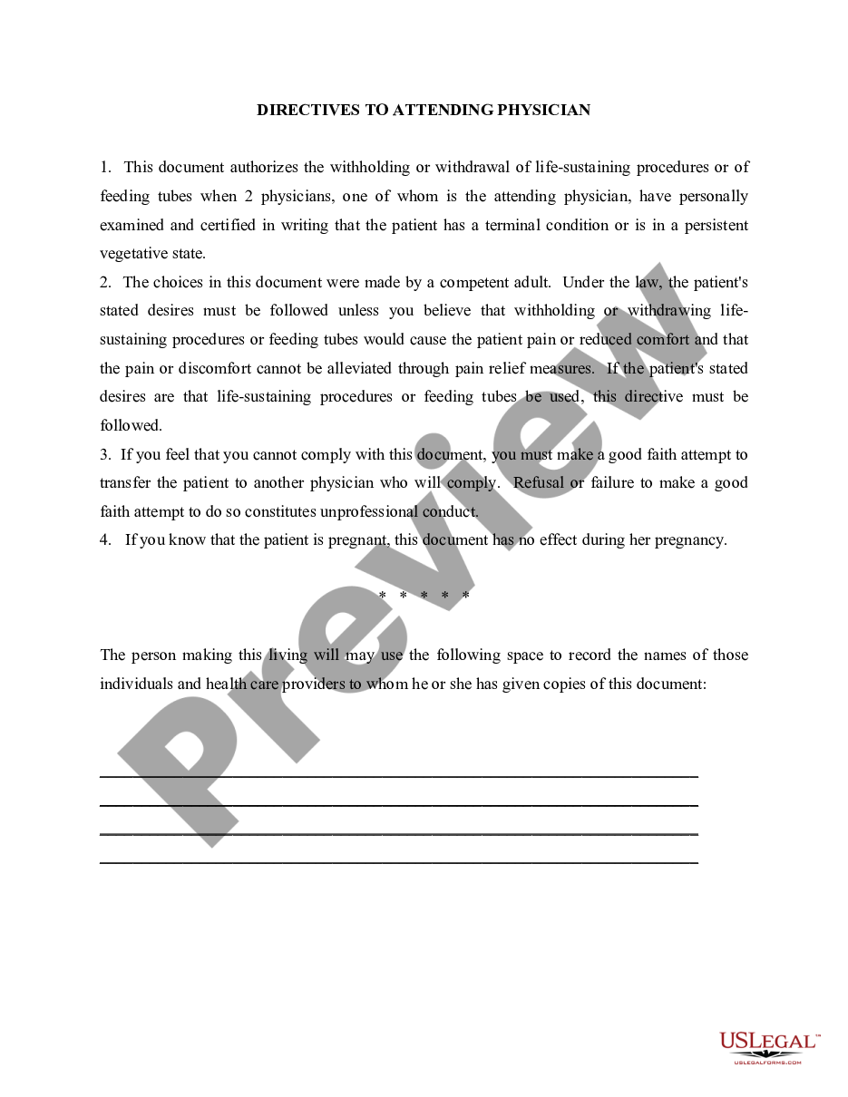 page 2 Statutory Living Will - Declaration to Healthcare Professionals preview