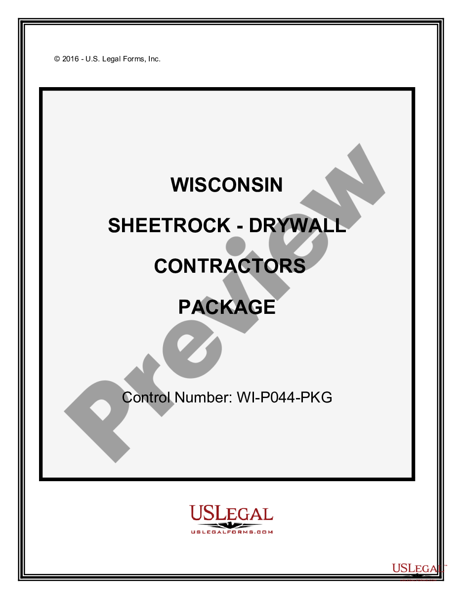 form Sheetrock Drywall Contractor Package preview