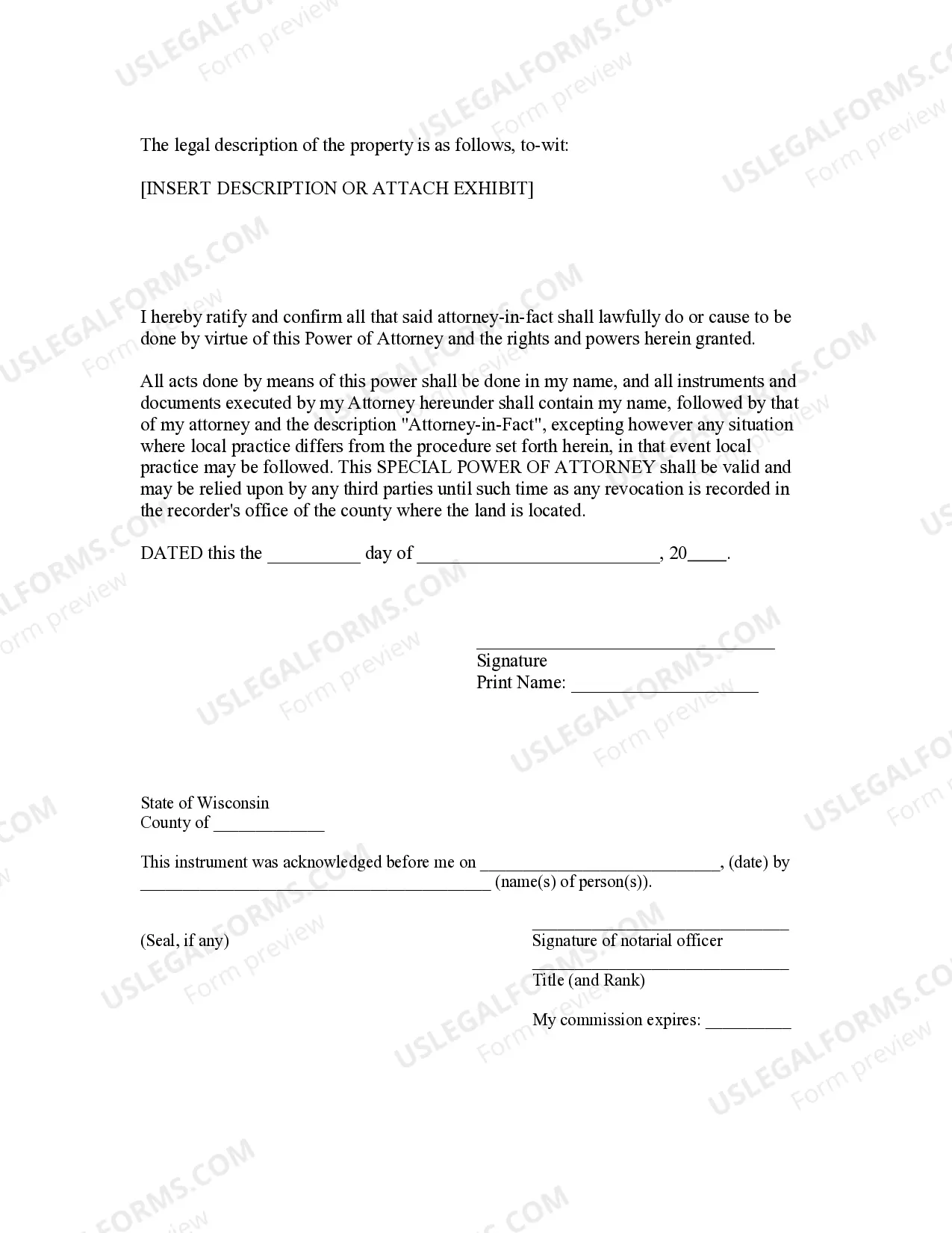 Preview Special or Limited Power of Attorney for Real Estate Purchase Transaction by Purchaser