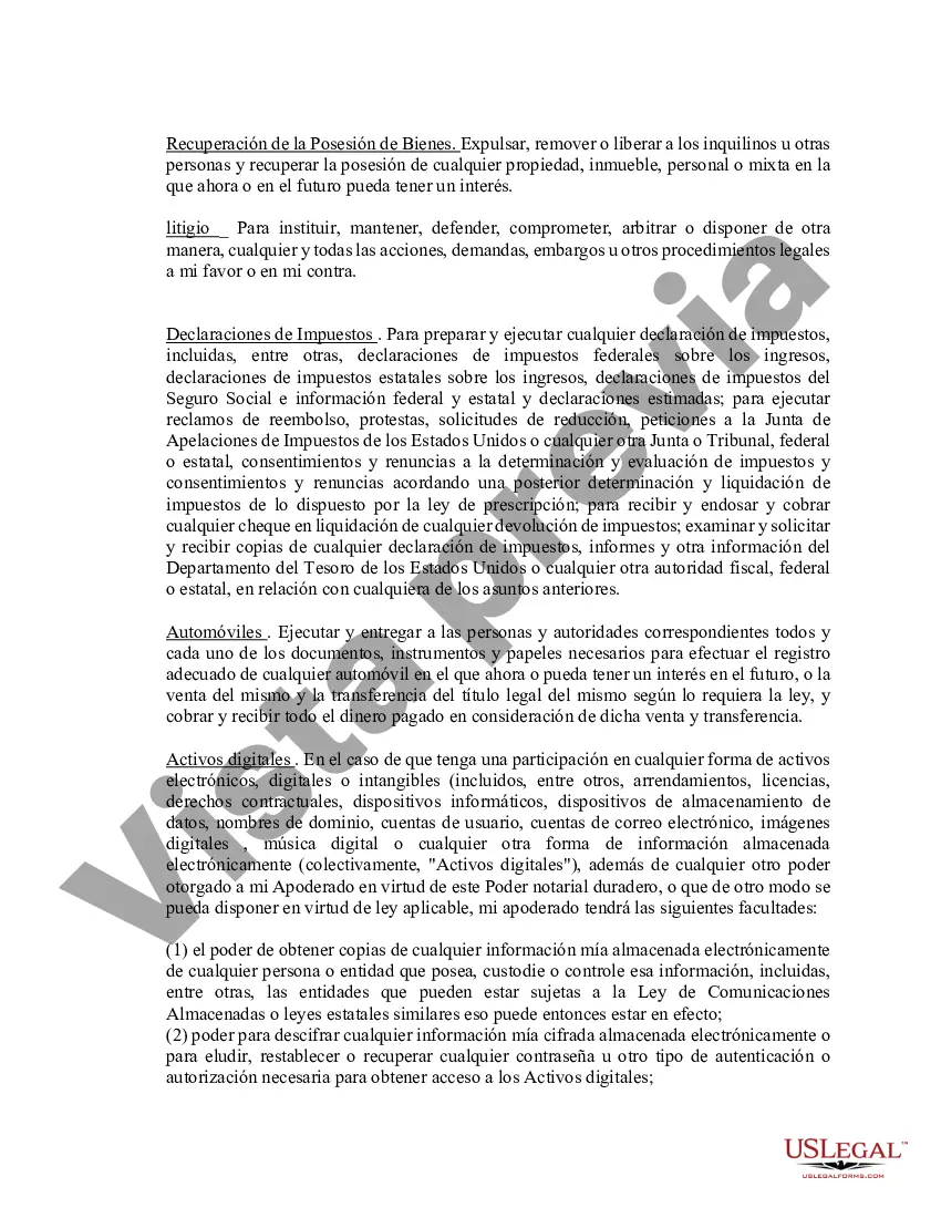 Preview Poder notarial limitado en el que se especifican poderes con ejemplos de poderes incluidos