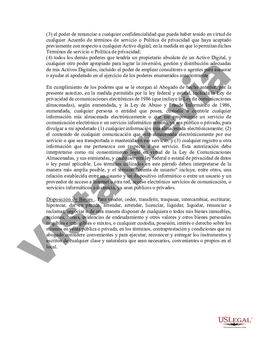 Preview Poder notarial limitado en el que se especifican poderes con ejemplos de poderes incluidos