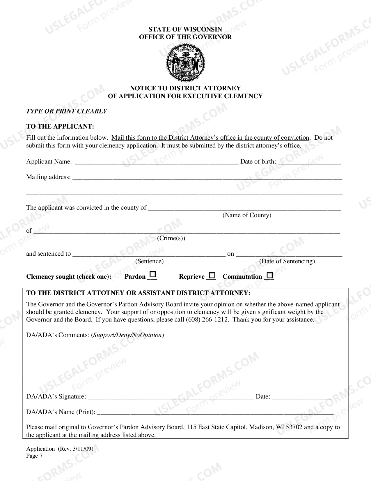 Preview Application for Executive Clemency