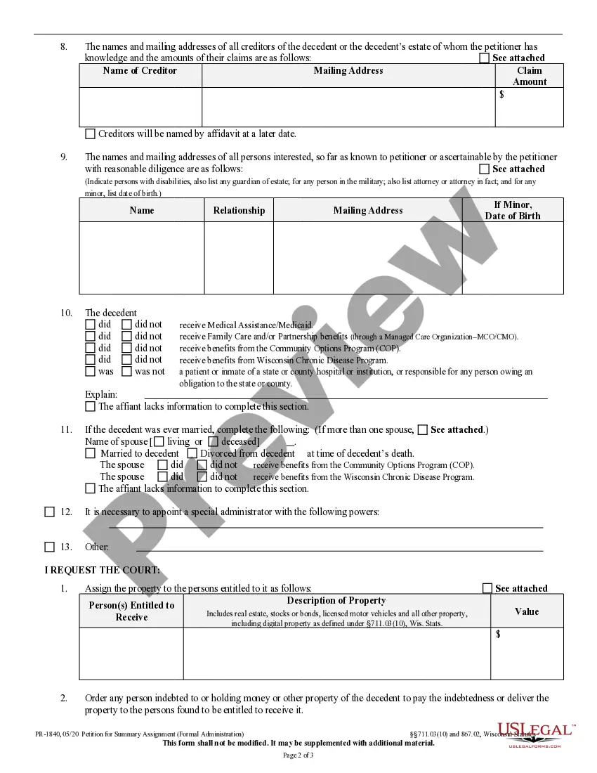 Preview Summary Assignment - Petition